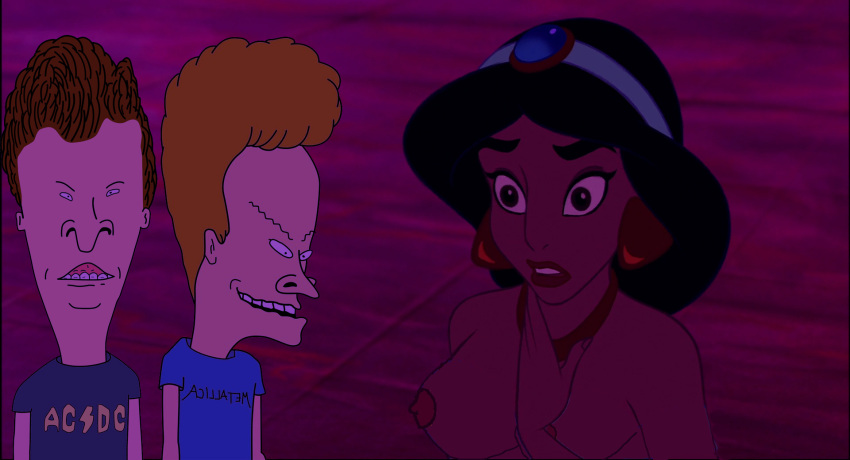 aladdin_(series) alluring beavis beavis_and_butt-head butt-head clothed_male_nude_female crossover disney mtv nude princess_jasmine tagme