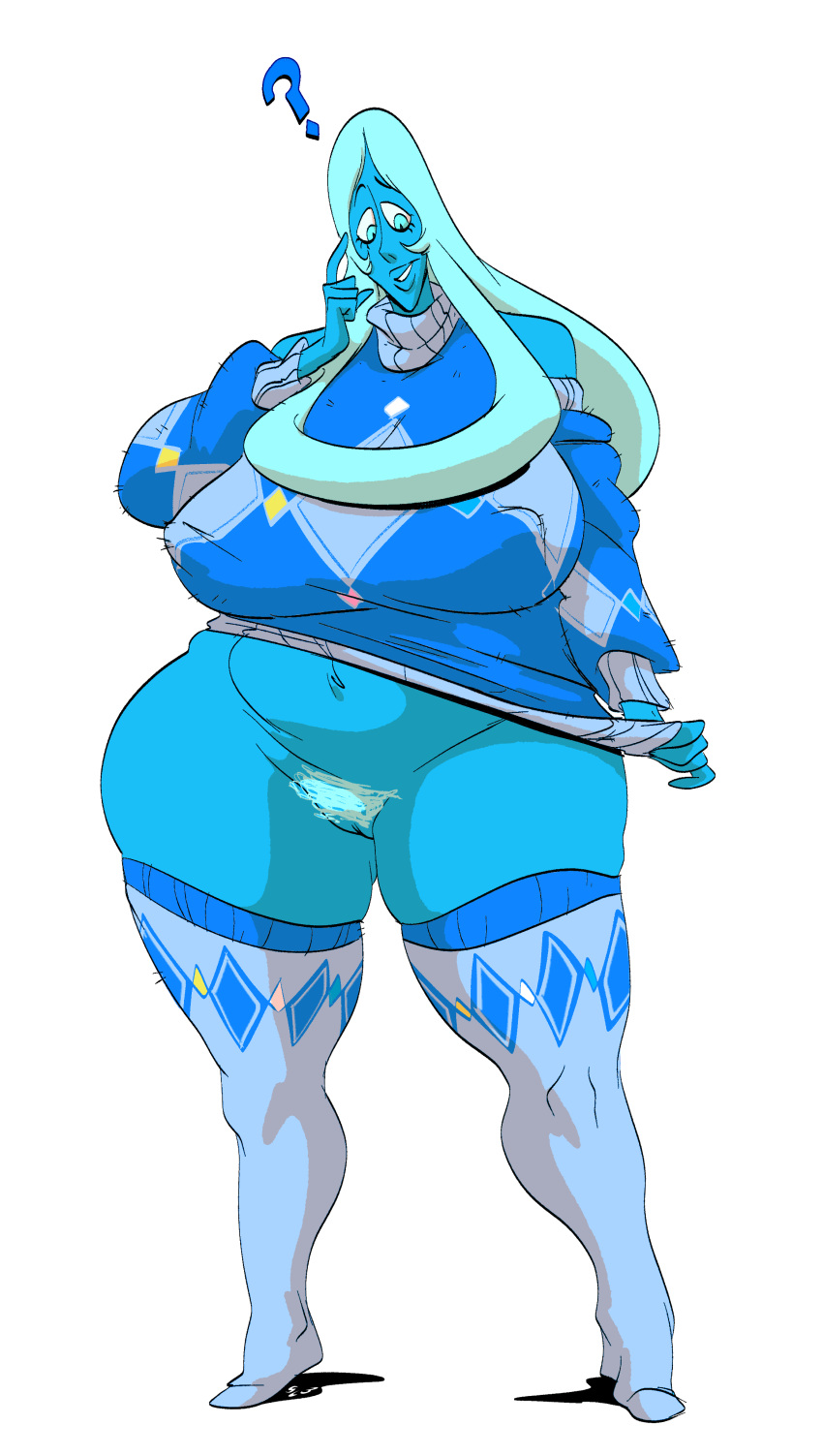 blue_diamond blue_diamond_(steven_universe) blue_eyes blue_hair blue_skin gigantic_ass gigantic_breasts hourglass_figure slb steven_universe