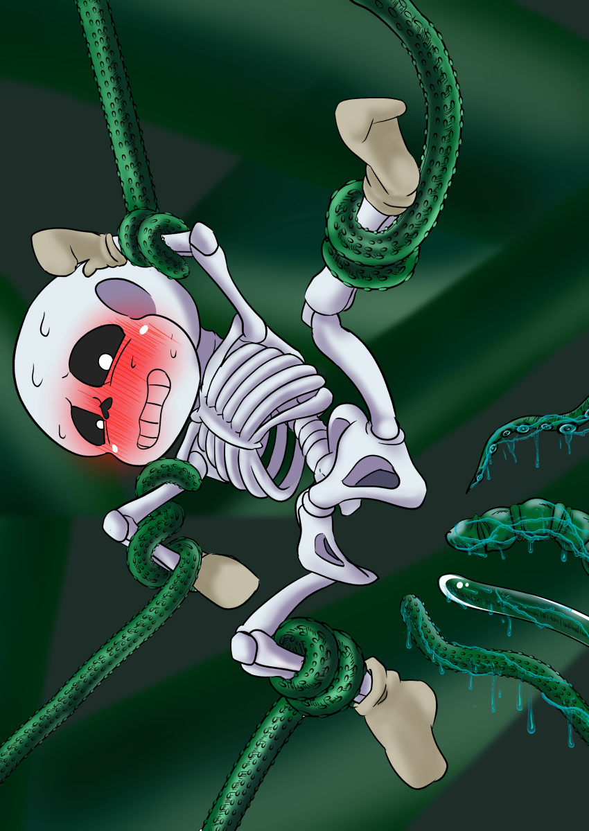 2020s 2023 2d 2d_(artwork) absurd_res absurdres animated_skeleton blush bottom_sans bound digital_media_(artwork) gloves gloves_only green_background green_tentacles imminent_penetration imminent_rape imminent_sex imminent_tentacle_rape konoha6_(pixiv_id_1724049) large_filesize legs_apart legs_forced_open legs_held_open monster monster_boy nude sans sans_(undertale) skeleton socks socks_only solo_male submissive sweat tentacle tentacle_on_male tentacles_around_arms tentacles_around_legs uke_sans undead undertale undertale_(series) video_games