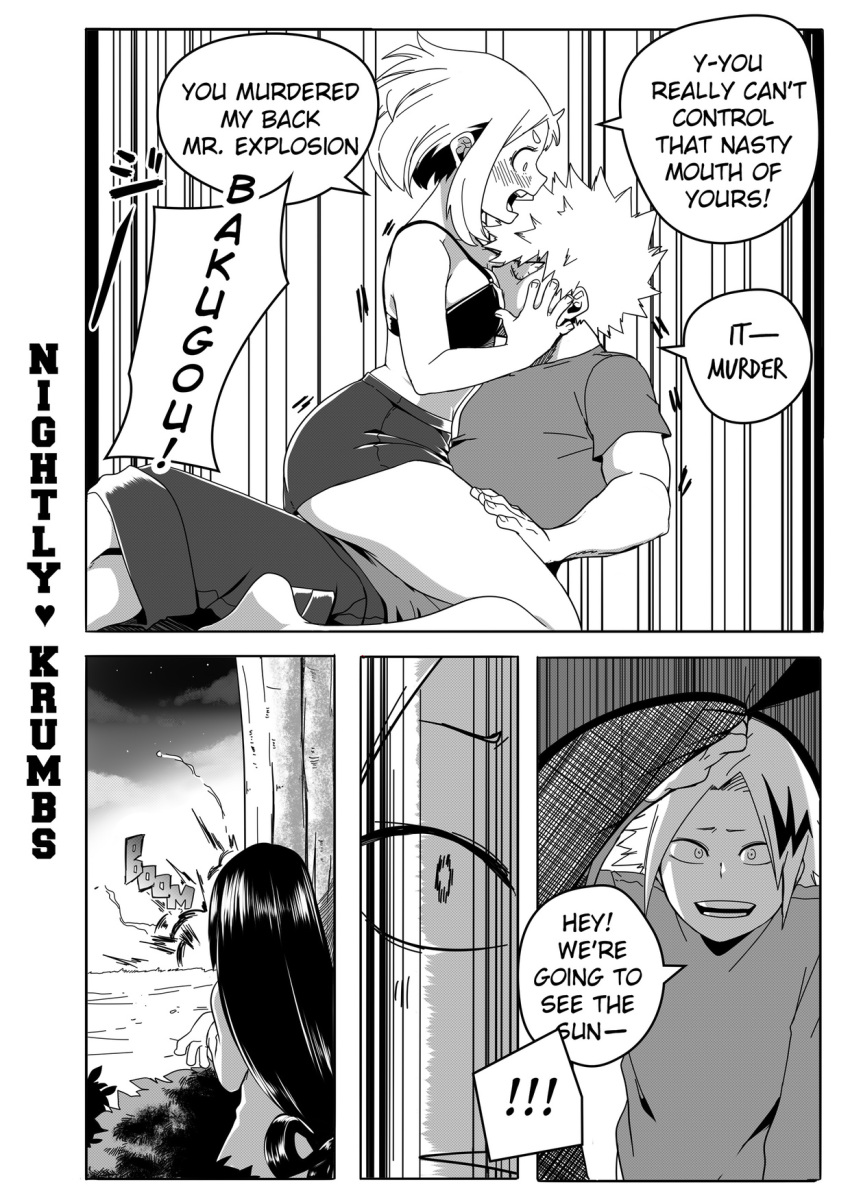 after_sex bakugou_katsuki breasts caught_in_the_act holding_breasts kacchako my_hero_academia nightlykrumbs ochako_uraraka