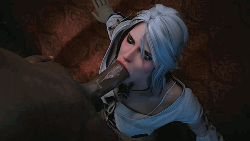 ciri dark-skinned_male fellatio gif interracial light-skinned_female loop pewposterous the_witcher