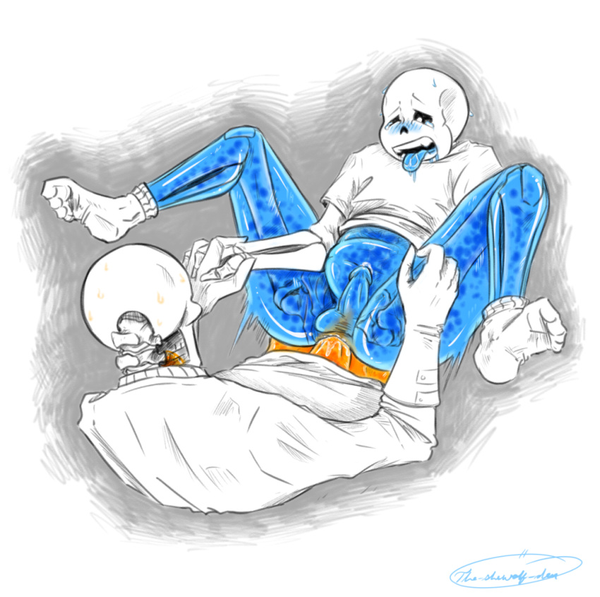 2010s 2017 2boys 2d 2d_(artwork) ahegao anal anal_penetration anal_sex animated_skeleton artist_signature ass bigger_penetrating bigger_penetrating_smaller blue_body blue_penis blue_tongue bottom_sans bottomless bottomless_male brother brother/brother brother_and_brother brother_penetrating_brother brothers chubby chubby_male crying digital_media_(artwork) duo ectobody ectopenis ectotongue fingers_interlocked fontcest gay gay_sex genitals gloves holding_hands incest interlocked_fingers intertwined_fingers intraspecies larger_penetrating larger_penetrating_smaller male male/male male_ahegao male_only male_penetrated male_penetrating male_penetrating_male monster monster_boy orange_body orange_penis papyrus papyrus_(undertale) papysans partially_clothed penetration penis penis_in_anus penis_in_ass precum sans sans_(undertale) seme_papyrus sex sibling_incest siblings skeleton smaller_penetrated socks testicle the-shewolf-den tongue tongue_out top_papyrus uke_sans undead undertale undertale_(series) unseen_male_face video_game_character video_games white_background yaoi