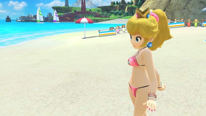 beach belly_button bikini hanxulz princess_peach