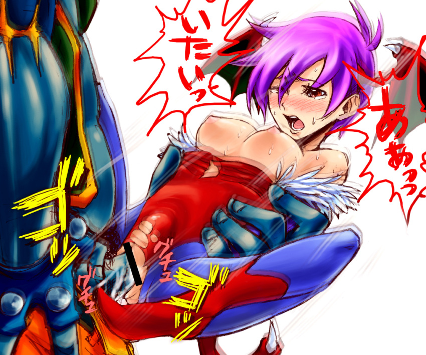 breasts bulge darkstalkers hair jedah_dohma lilith_aensland nipples penis_in_pussy sex