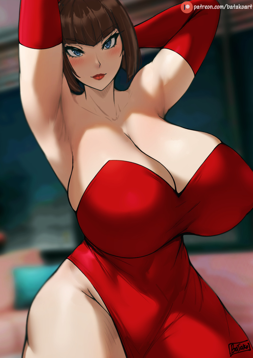 1girl anna_williams batako big_breasts hourglass_figure huge_ass namco tekken tekken_1 tekken_2 tekken_3