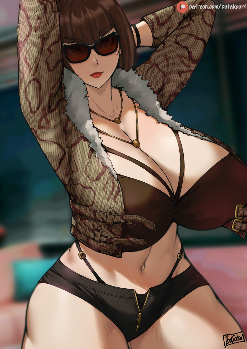 1girl anna_williams batako big_breasts gigantic_ass gigantic_breasts hourglass_figure namco tekken tekken_1 tekken_2 tekken_3