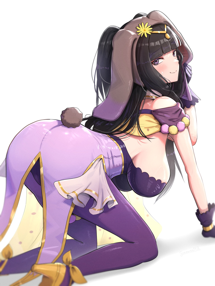 1girl 1girl alluring alternate_costume ass big_ass big_breasts black_hair bunny_ears bunny_girl bunnysuit fire_emblem fire_emblem_awakening fire_emblem_heroes gonzarez long_hair milf nintendo official_alternate_costume tharja tharja_(fire_emblem) tharja_(spring)_(fire_emblem)