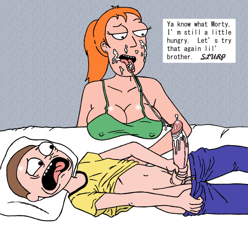 big_breasts brother_and_sister cum cum_on_face incest morty_smith oral_sex rick_and_morty sbb summer_smith