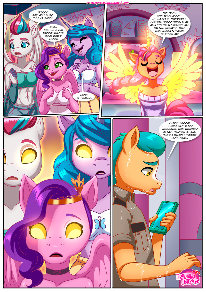 alicorn_secrets_(comic) bbmbbf comic equestria_untamed furry hasbro hitch_trailblazer izzy_moonbow_(mlp) my_little_pony my_little_pony:_a_new_generation palcomix pipp_petals_(mlp) sunny_starscout sunny_starscout_(mlp) zipp_storm_(mlp)