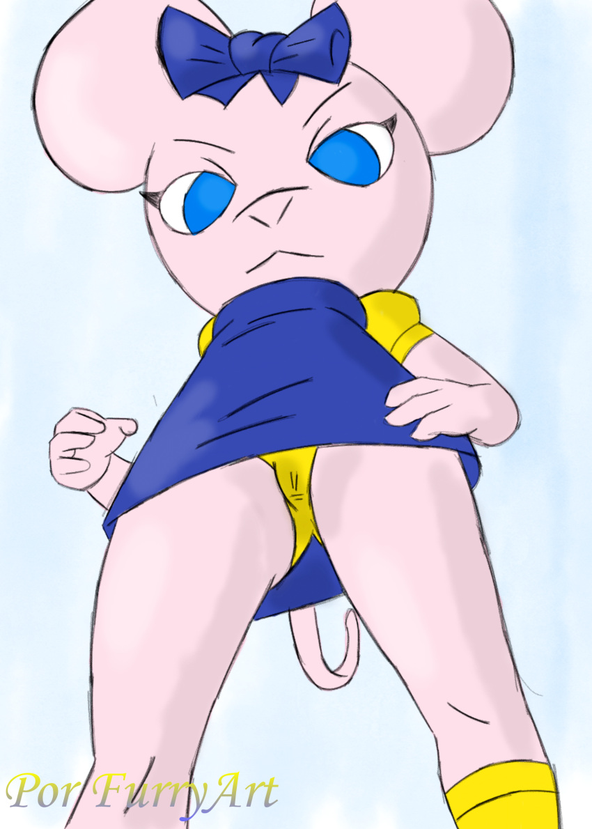 1girl angelina_ballerina anthro furry panties polly_anne_mousling por_furryart_(artist) rodent solo_female upskirt young younger_female