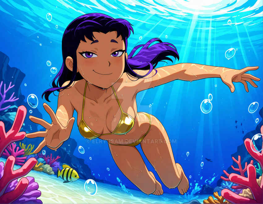1girl ai_generated blackfire dc_comics elryusam female komand'r older older_female solo swimming tagme teen_titans underwater young_adult young_adult_female young_adult_woman