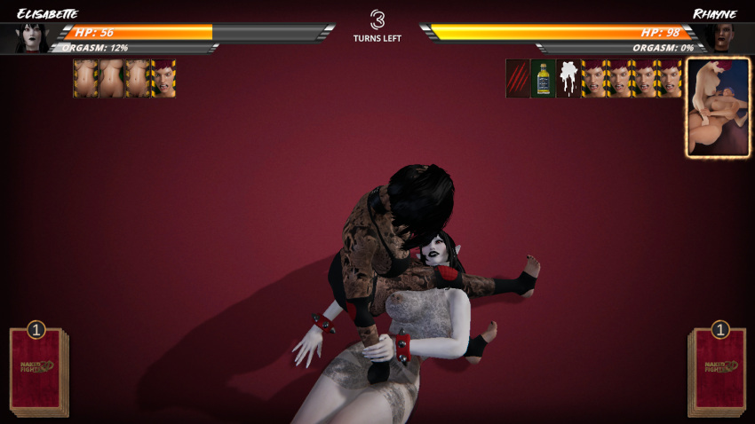 1girl 3d 3d_animated 3d_animation 3d_model big_breasts black_hair black_hair_female black_lips black_lipstick brunette catfight catfights clothed coral dominant_futanari elf elf_ears elf_female elf_girl fight fighter fighting fighting_game fighting_pose futa_dominant futanari futanari_on_female futanari_with_female futanari_with_female game game_screenshot gameplay_mechanics games goth goth_futa goth_girl goth_slut gothic_girl hard_nipples naked_fighter_3d nakedfighter3d nipple_piercing pale-skinned_female pale_skin piercing pussy red_eyes screenshot sex_game tattoo tattoo_on_arm tattoo_on_ass tattoo_on_belly tattooed_arm tattooed_breast tattooed_girl tattoos white_body white_skin