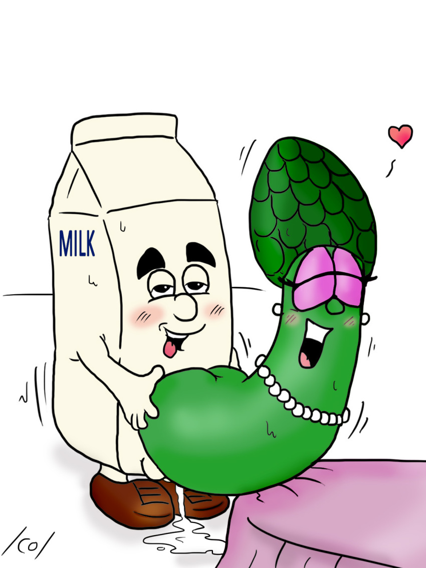 /co/ 4chan bed blush crossover cum cum_overflow food_groupie from_behind fucked_silly hetero mascot melvin_milk milf milk milk_carton mom_asparagus no_humans sex vegetable veggietales