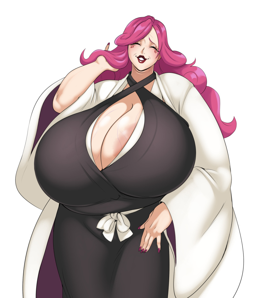 1girl big_breasts bleach chubby chubby_female cleavage clothed clothing enormous_breasts female_focus female_only hikifune_kirio huge_breasts kirio_hikifune long_hair mature_female purple_hair sundown sunnysundown voluptuous voluptuous_female wide_hips