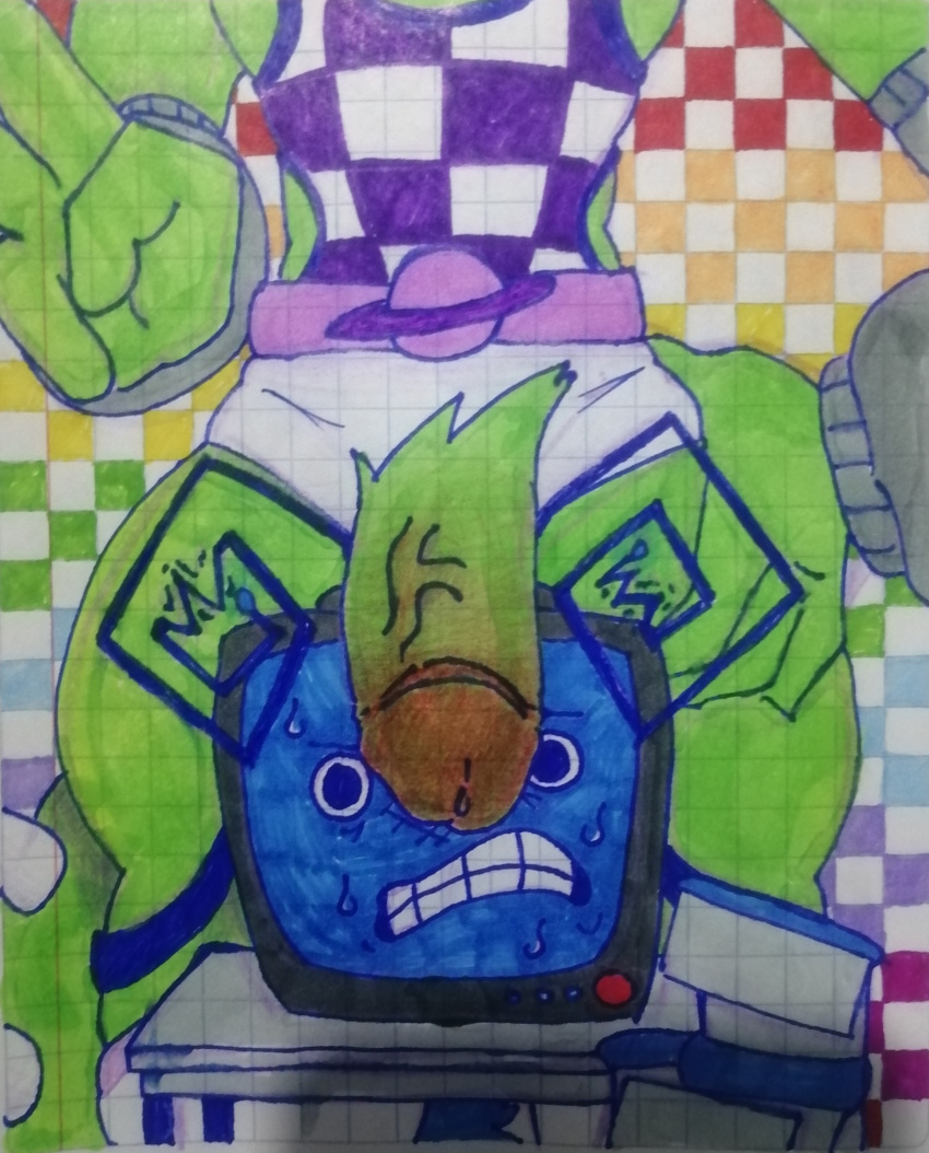 1boy 1boy1girl 1girl alien erection evil_nesmo femboy genitals green_skin interracial intersex interspecies male male/female oral penis penis_in_face questionable_consent regretevator regretevator_oc roblox roblox_avatar roblox_game robloxian scag_(regretevator) traditional_drawing_(artwork) traditional_media traditional_media_(artwork)