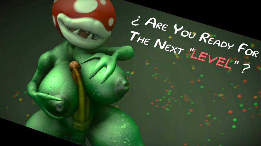 1girl 1girl curvy curvy_body curvy_female curvy_futa futanari nintendo piranha piranha_plant