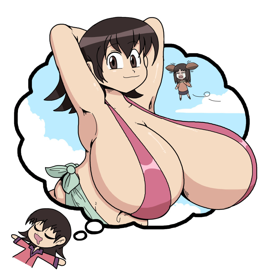 azumanga_daioh big_breasts female_only osaka_ayumu_kasuga poopishness tomo_takino