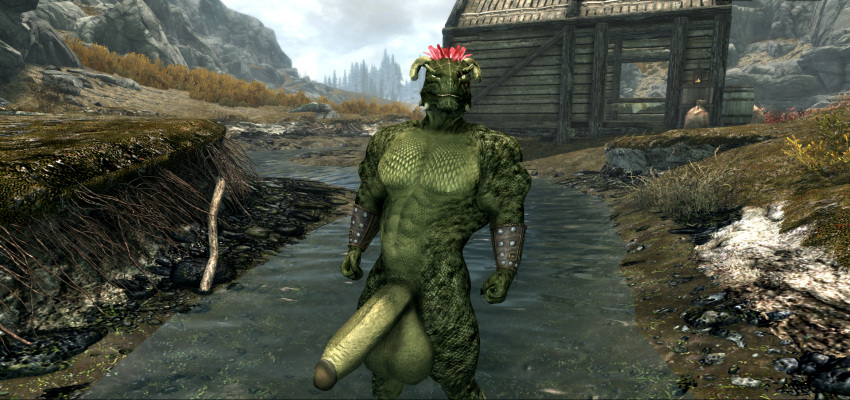 argonian hyper hyper_penis muscular nude skyrim the_elder_scrolls