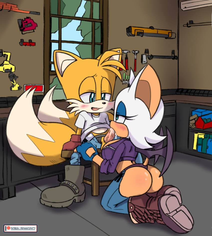 fellatio furry pepamintop rouge_the_bat sega sega sonic_the_hedgehog_(series) tails_the_fox