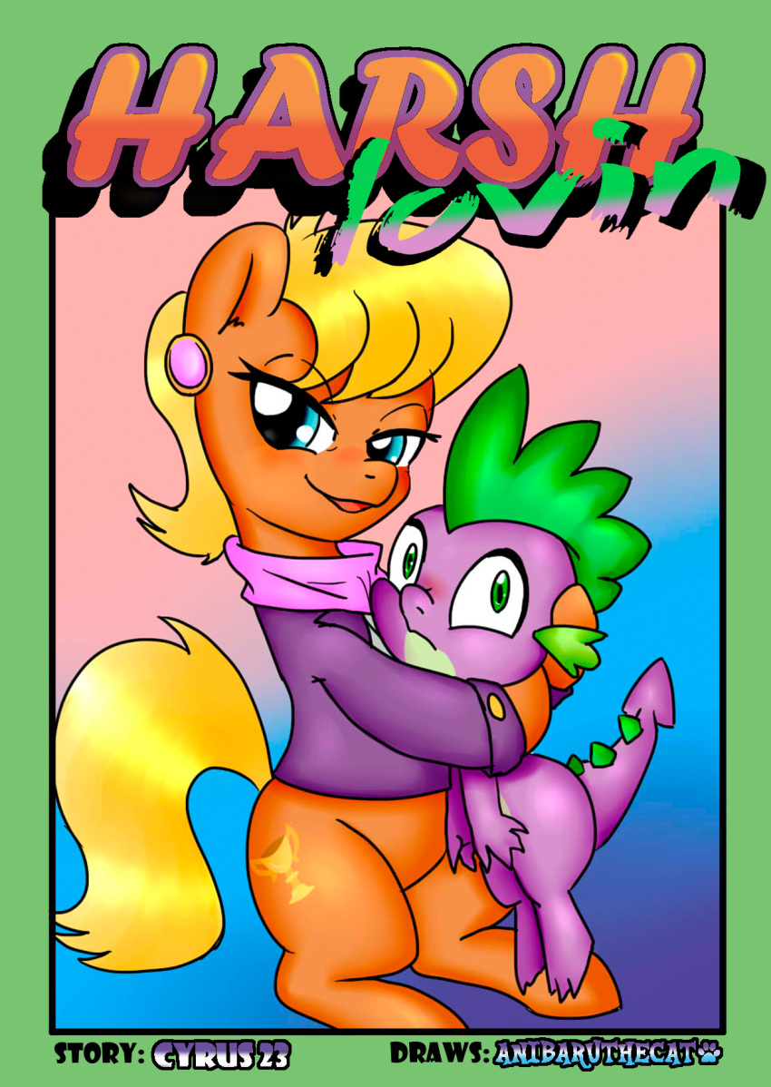 bottomless comic friendship_is_magic licking miss_harshwhinny my_little_pony pussy spike_(mlp) squirting tongue