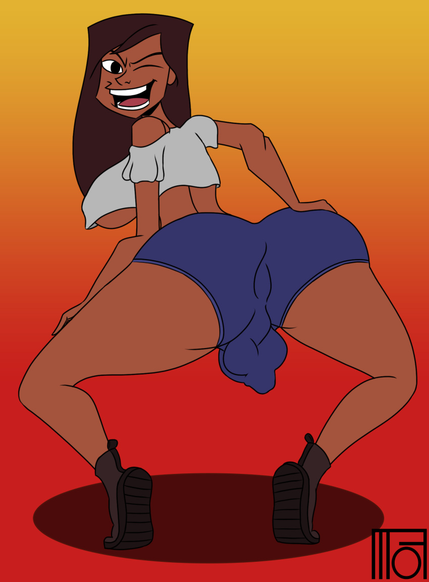 1futa alternate_color alternate_version_at_source alternate_version_available anus ass barefoot big_ass big_balls big_breasts big_penis dark-skinned_futanari ebony_female futa_only futadom futanari high_heels jessica_jaclyn jessica_jaclyn_(rise_of_the_tmnt) lingerie moffoffo rise_of_the_teenage_mutant_ninja_turtles shorts spread_ass spread_butt spread_legs squatting tan_body tan_skin teenage_mutant_ninja_turtles tight_clothing variant
