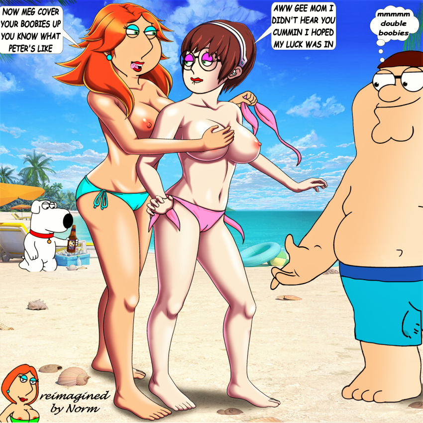 awful_edit bad_edit bikini_bottom breasts cameltoe edit erect_nipples family_guy glasses lois_griffin meg_griffin normal9648 peter_griffin terrible_edit thighs topless