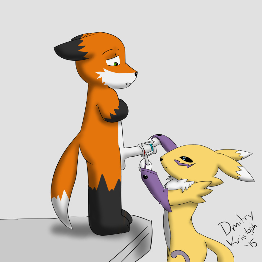 art:dmitrykristoph circumcision digimon female fuchs male penis punishment renamon torture