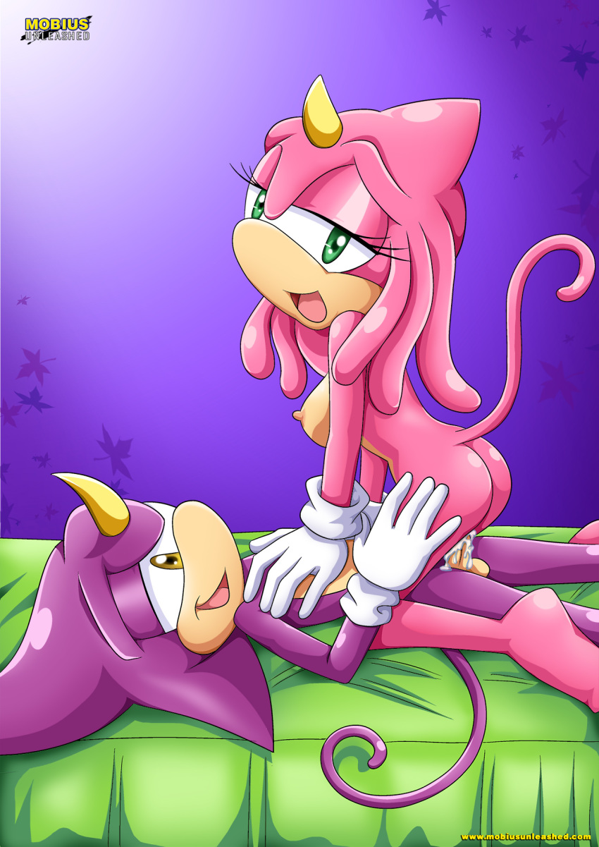 anthro archie_comics bbmbbf cum cum_in_pussy cum_inside espio_the_chameleon liza_the_chameleon mobius_unleashed palcomix sega sex sonic_(series) sonic_the_hedgehog_(series)