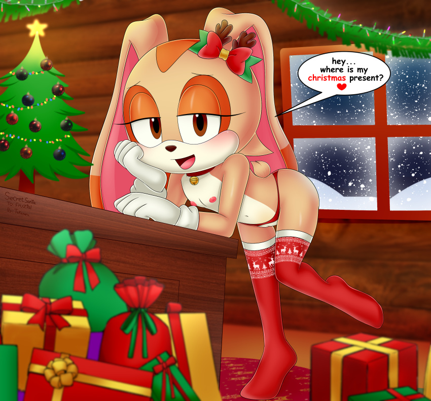 christmas christmas_outfit cream_the_rabbit fanart gif tagme