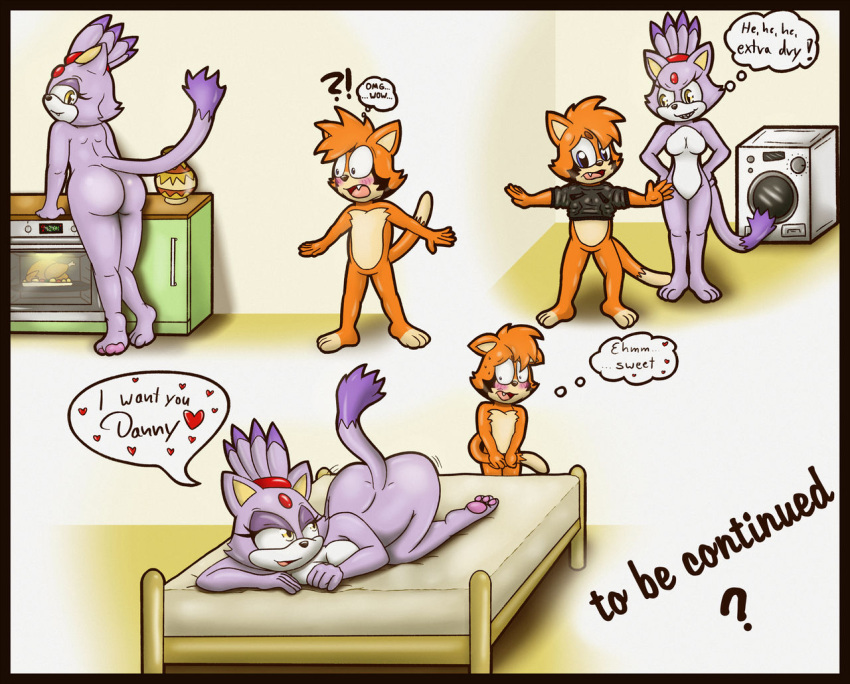 1boy 1girl anthro art ass blaze_the_cat bottomless boy breasts characters chipthehedgehog comic cooking digital domestic_cat feet feline female furry kitten love male nude original_character paws sega sexy shy sonic_the_hedgehog_(series) washing