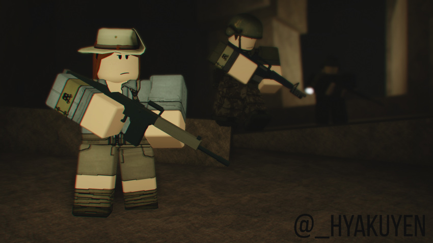 1girl 2boys 3d after_the_flash hyakuyen roblox roblox_game robloxian source_removed tagme