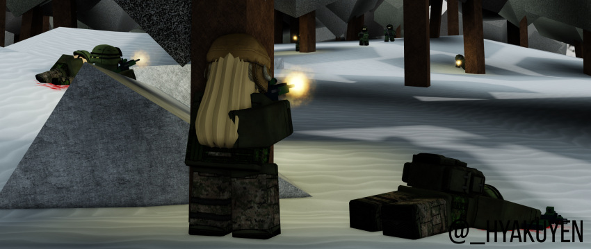 1girl 3d 4boys after_the_flash blood hyakuyen roblox roblox_game robloxian source_removed tagme