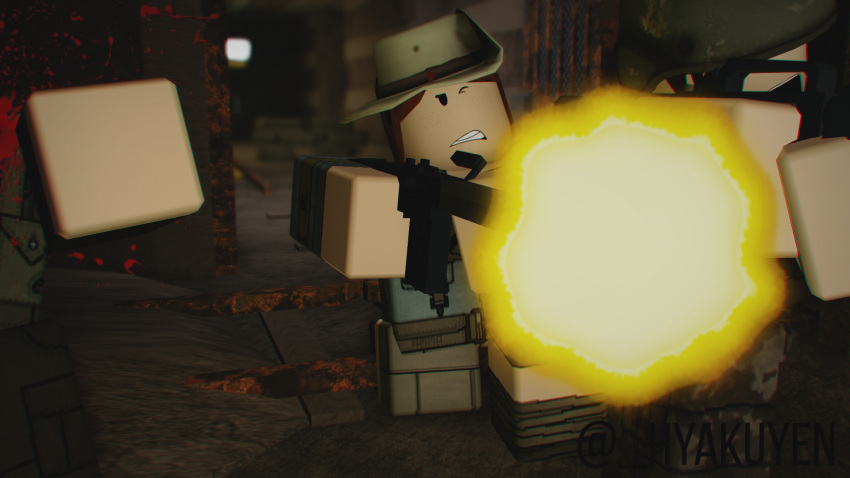 1girl 3boys 3d after_the_flash hyakuyen roblox roblox_game robloxian source_removed tagme