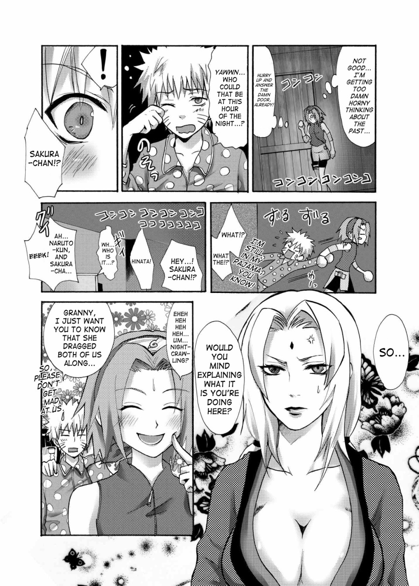 comic hinata_hyuuga monochrome naruko naruko-chan naruto sakura_haruno tsunade