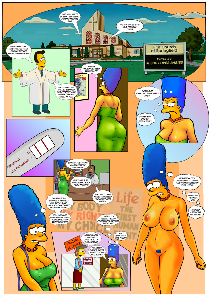 helen_lovejoy marge_simpson tagme the_simpsons timothy_lovejoy yellow_skin