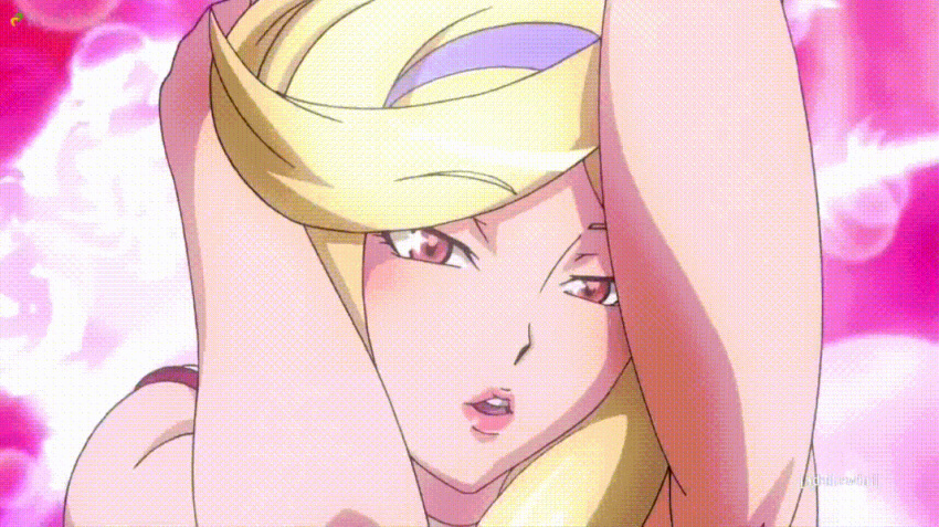 animated animated_gif boobies_uniform breasts cleavage gif hair honey_(space_dandy) non-nude one_eye_closed space_dandy