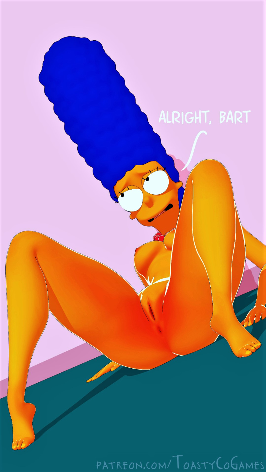 anus ass breasts erect_nipples marge_simpson nude shaved_pussy spread_legs the_simpsons thighs