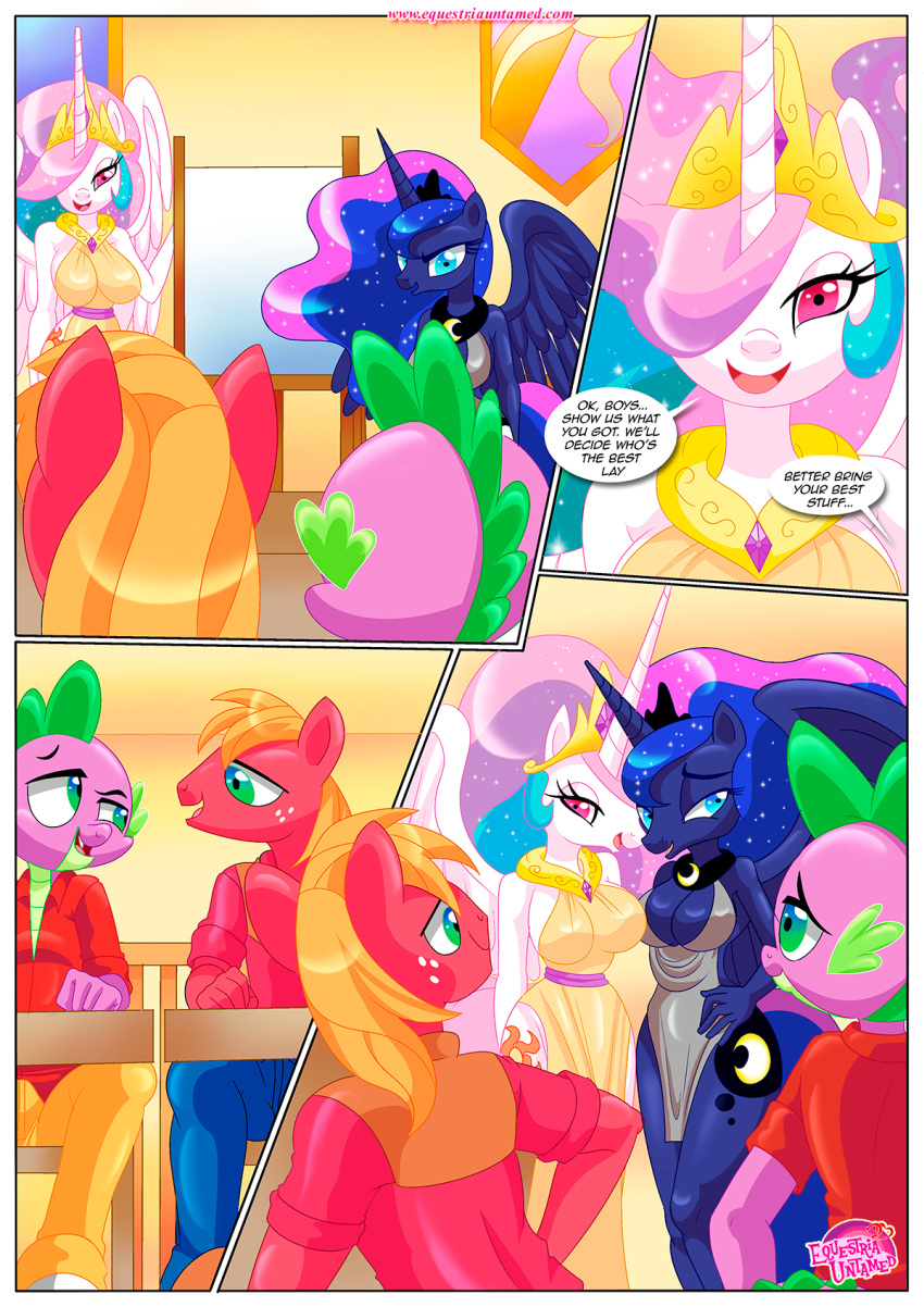 bbmbbf big_macintosh equestria_untamed how_equestria_settles_disputes palcomix princess_celestia princess_luna spike_(mlp)