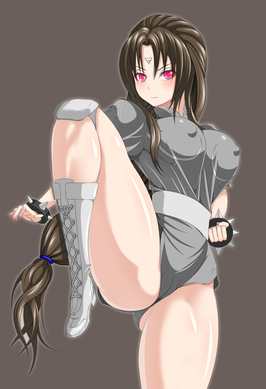 big_breasts breasts brown_hair cameltoe chun-li corruption erect_nipples femsub glowing_eyes griffin_(artist) long_hair microchip pink_eyes street_fighter tech_control
