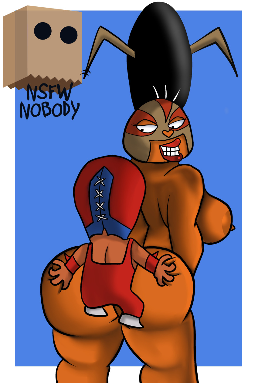 eyelashes from_behind mrs._flea mucha_lucha nsfwnobody rikochet size_difference teeth