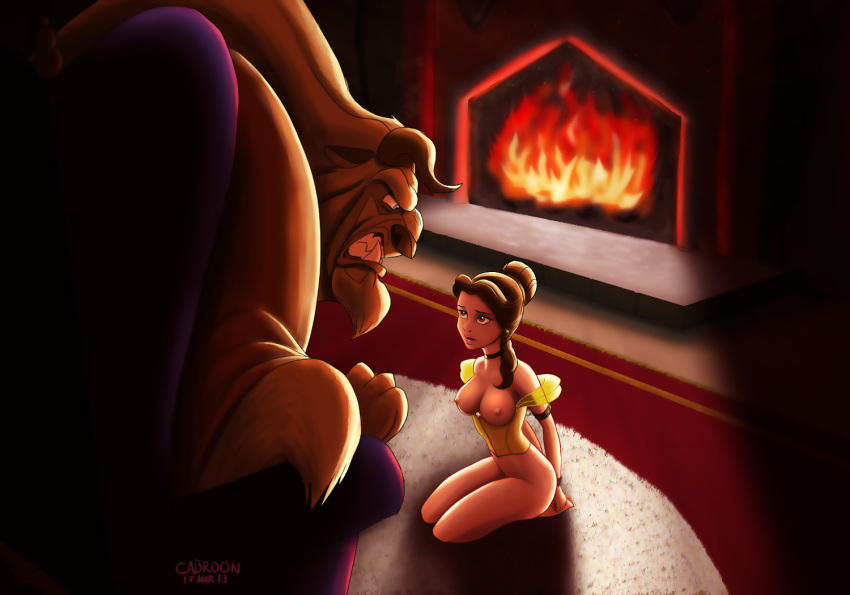 beauty_and_the_beast breasts cabroon_(artist) dangergirlfan disney princess_belle tagme the_beast