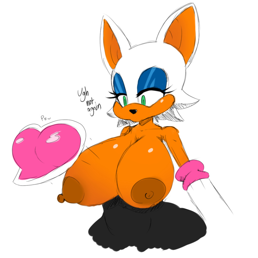 1girl 2016 anthro areola bat breasts english_text erect_nipples female female_only furry huge_breasts jaynatorburudragon mammal nipples rouge_the_bat sega sonic_(series) text wardrobe_malfunction