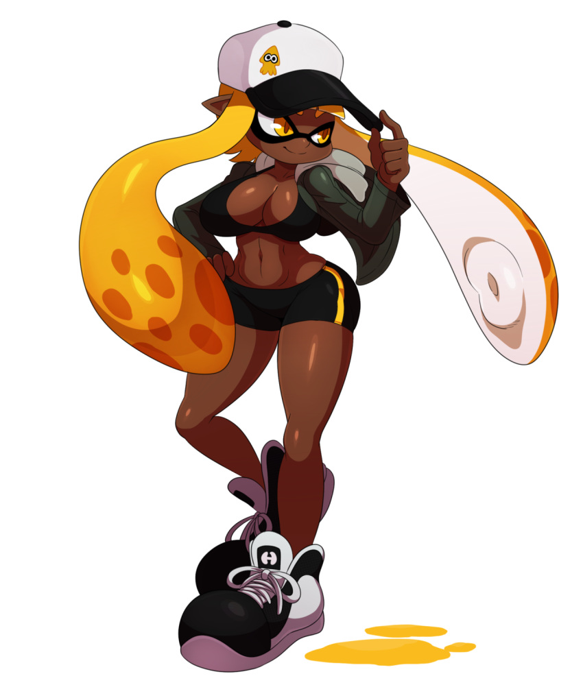 big_breasts breasts cleavage dark_skin inkling nintendo splatoon sssonic2