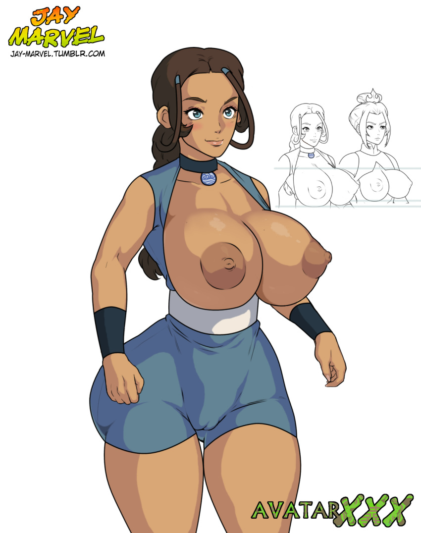 avatar:_the_last_airbender azula big_breasts breasts cameltoe huge_breasts jay-marvel katara nipples