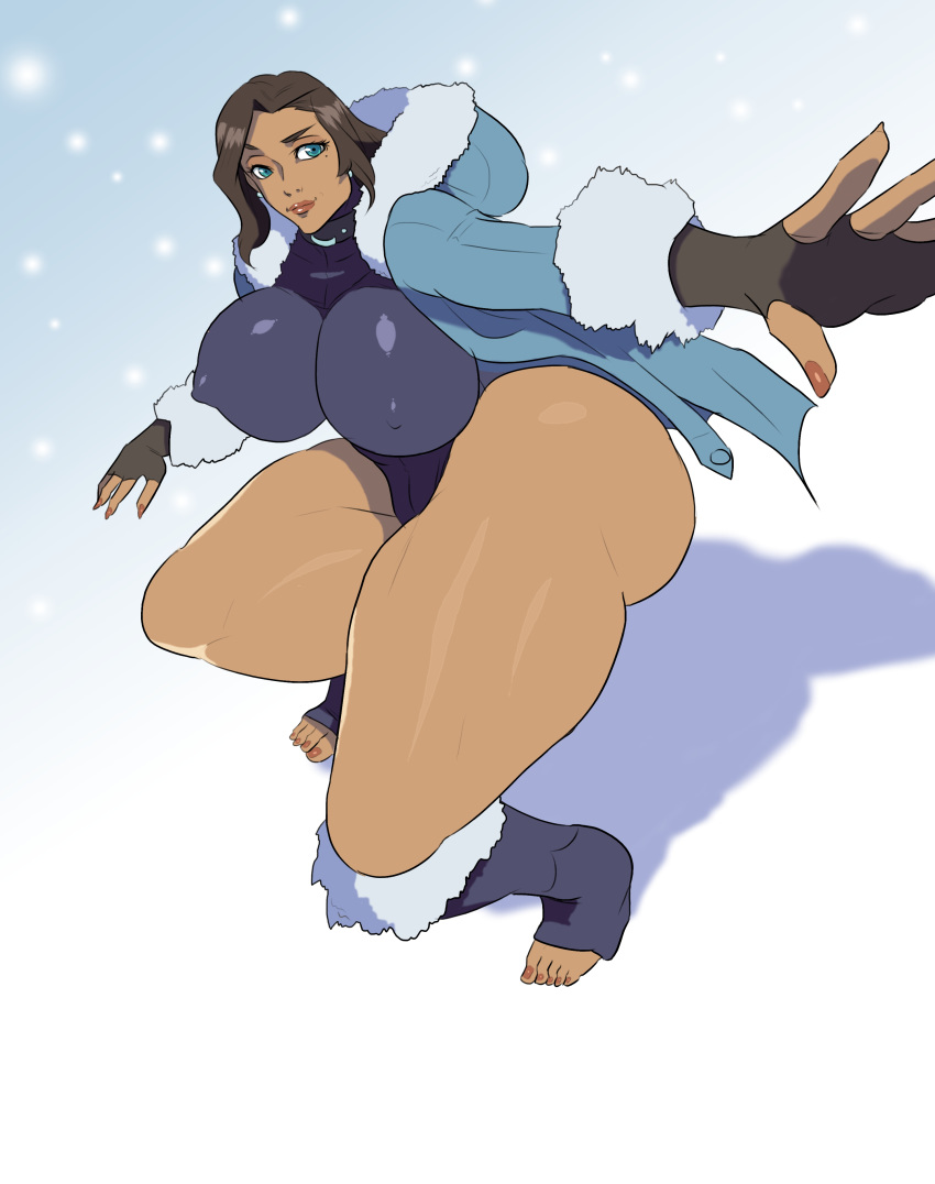 avatar:_the_last_airbender big_breasts breasts clothed jay-marvel kya snow the_legend_of_korra toes