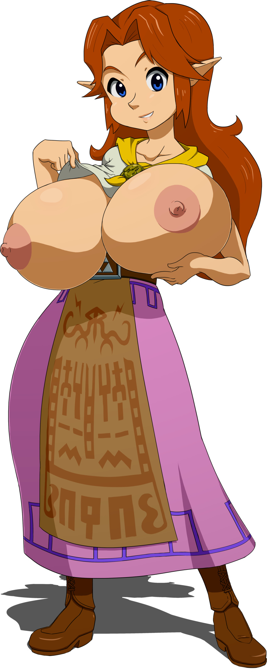 big_breasts breast_grab breasts malon nipples ocarina_of_time rebera the_legend_of_zelda