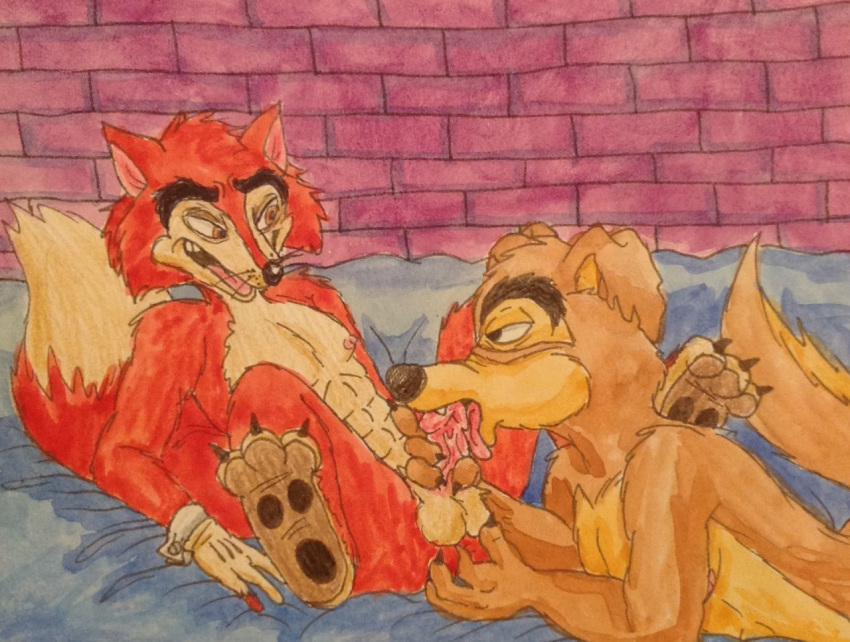 crossover disney don_karnage fellatio honest_john j._worthington_foulfellow licking_penis male_only oral pinocchio puku83 talespin yaoi