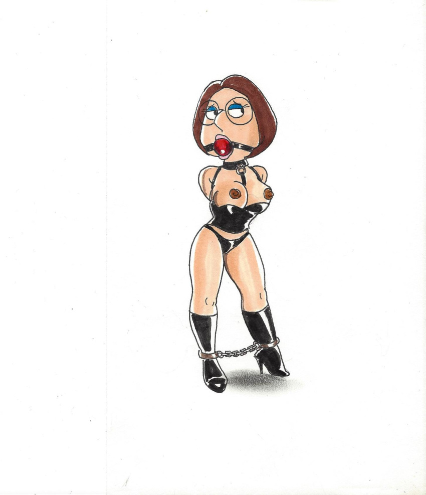 ballgag boots corset family_guy leather_bondage meg_griffin