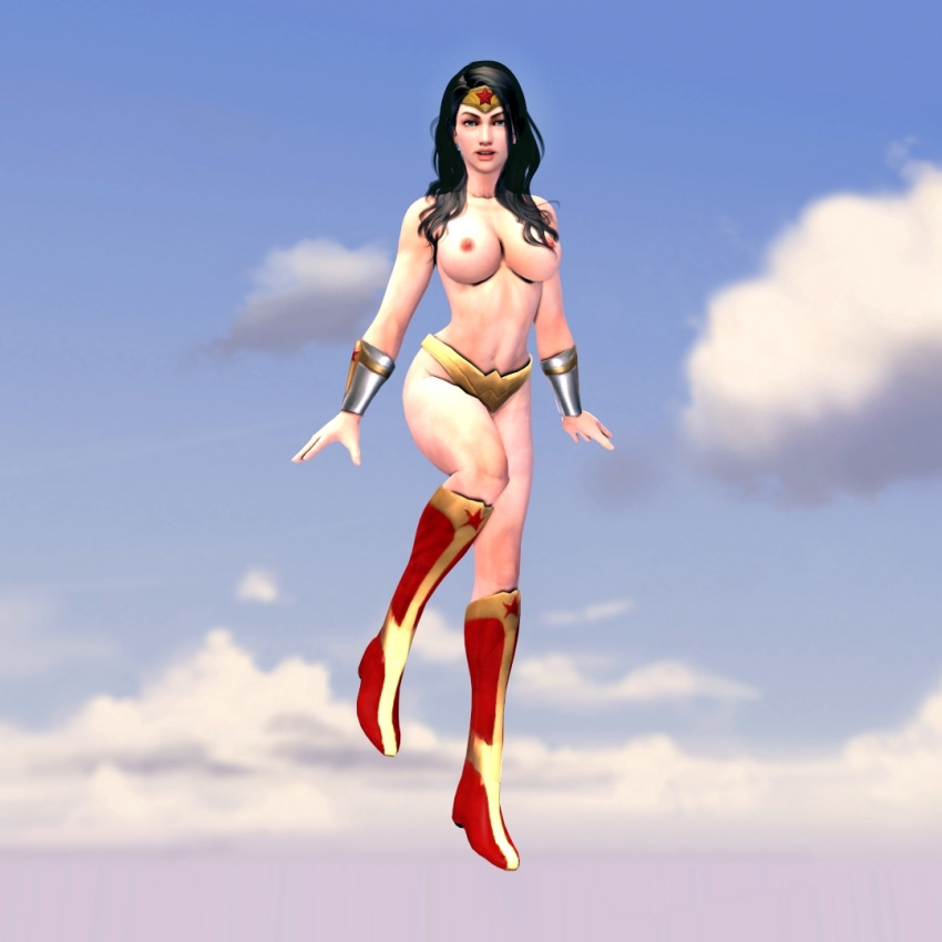 big_breasts breasts diana_prince solo topless trajan99_(artist) wonder_woman