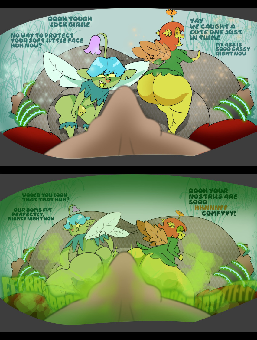 1boy 2_girls bound buttsharb dominant_female dominant_male fart fart_fetish farting farting_in_nose farting_on_face female/female forced helpless male male/female powerless sharbnotic sharbnotic! small_dom squiddy62